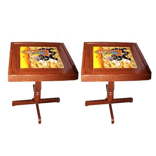 Wood Table |Side Table for Living Room - for Office Decor & Gifts - Set of 2 - ApkaMart