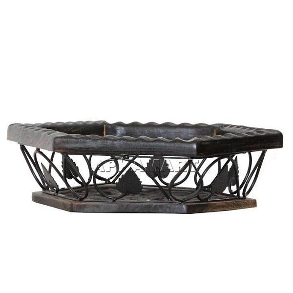 Wooden Fruit & Vegetable Basket - for Serving & Dining Table Decor - 13 Inch - ApkaMart