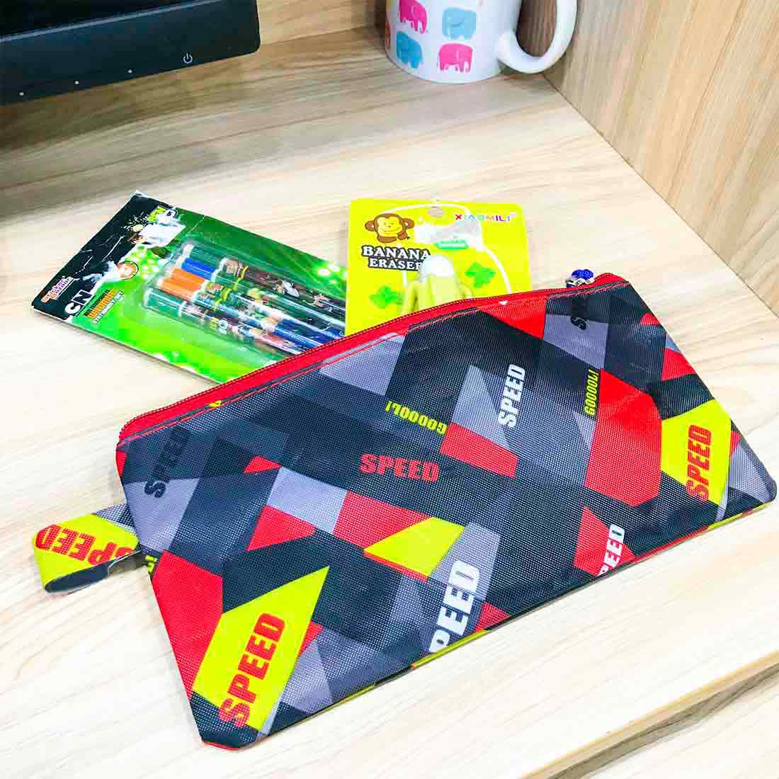 Set of Stationery - Pencil Box Pouch - Students Stationery Pouch - For Girls & Boys - ApkaMart