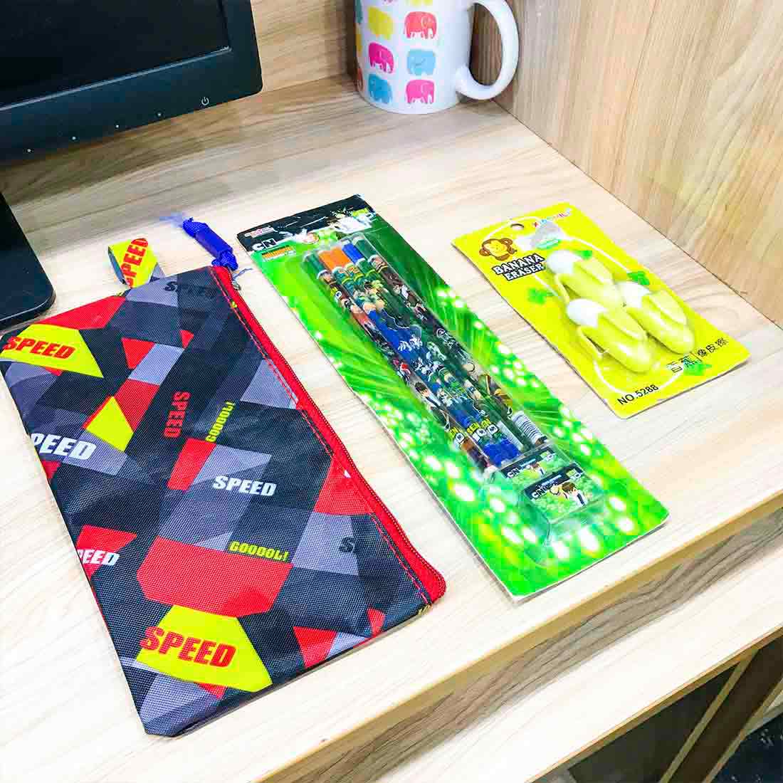 Set of Stationery - Pencil Box Pouch -  Students Stationery Pouch - For Girls & Boys - ApkaMart