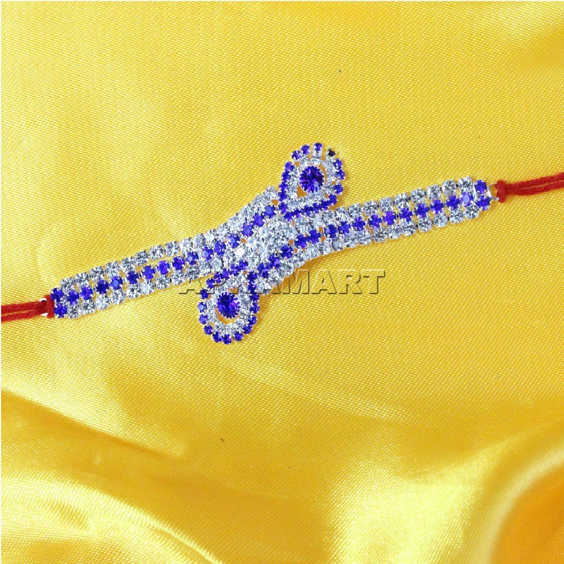 Stunning Blue Beaded Rakhi - ApkaMart