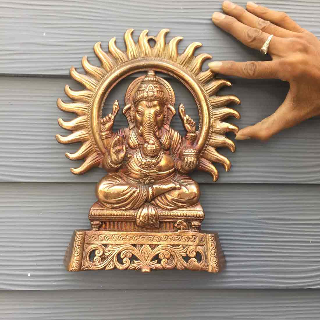 Ganesh Wall Hanging - Wall Decor for Pooja Room & Living Room - 11 inch - ApkaMart