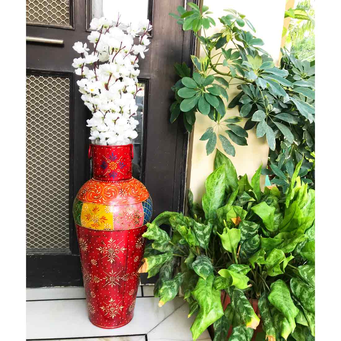 Vase | Corner Big Flower Vase for Living Room - 24 Inch - ApkaMart