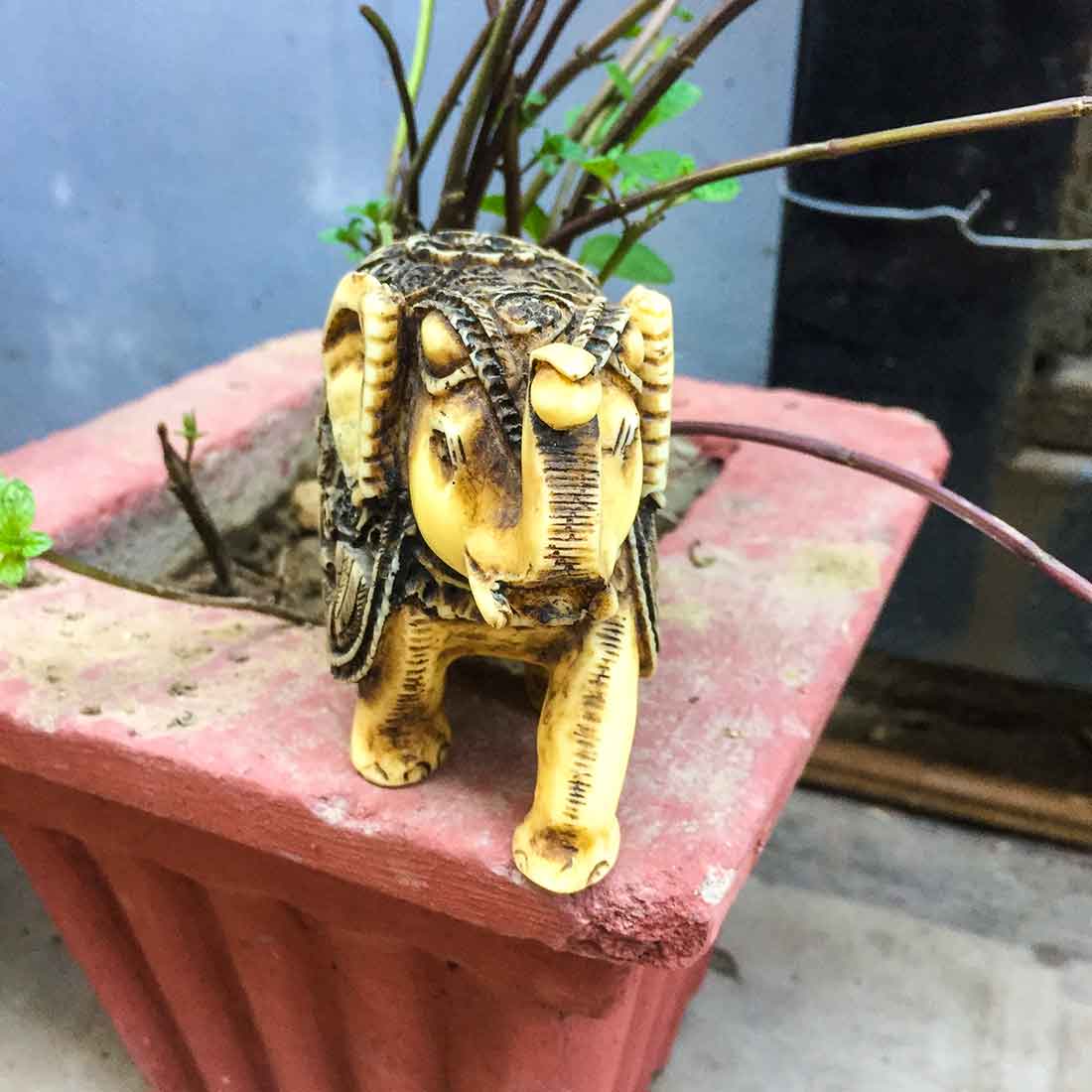 White Elephant Showpiece - For Home & Office Table Decoration  - 3 Inches - ApkaMart