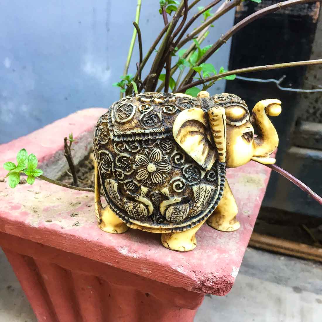 White Elephant Showpiece - For Home & Office Table Decoration - 3 Inches - ApkaMart