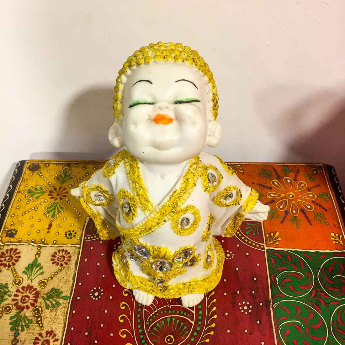 Baby Monk Showpiece - for Home & Garden Decor - 7 Inch - Set of 2 - ApkaMart