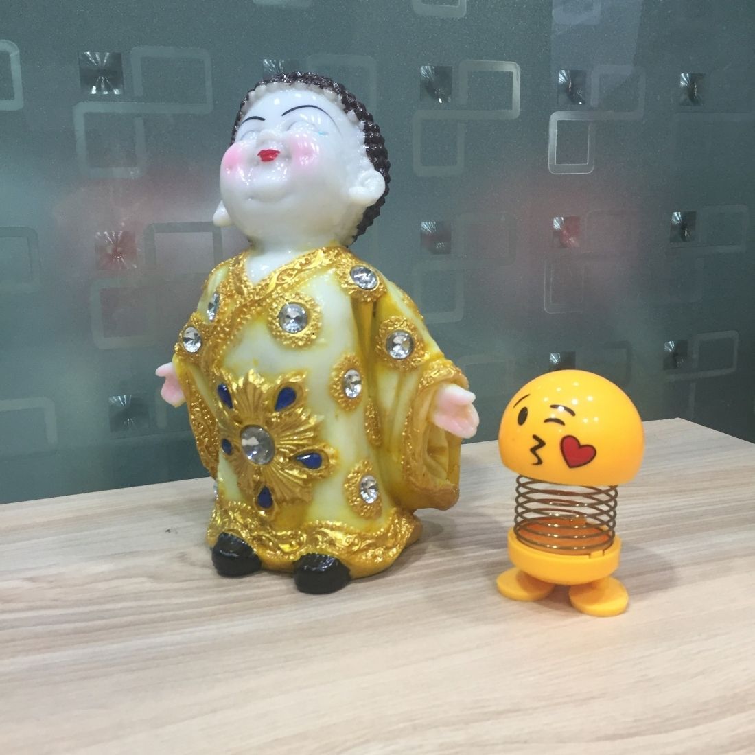 Baby Monk Showpiece - for Home & Garden Decor - 7 Inch - Set of 2 - ApkaMart