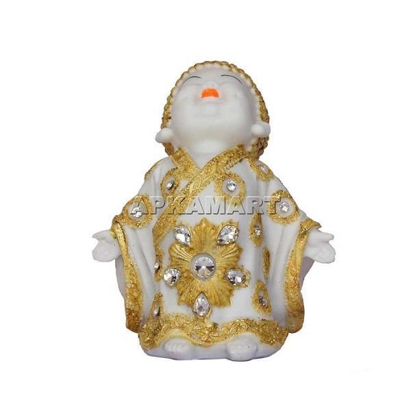 Baby Monk Showpiece - for Home & Garden Decor - 7 Inch - Set of 2 - ApkaMart