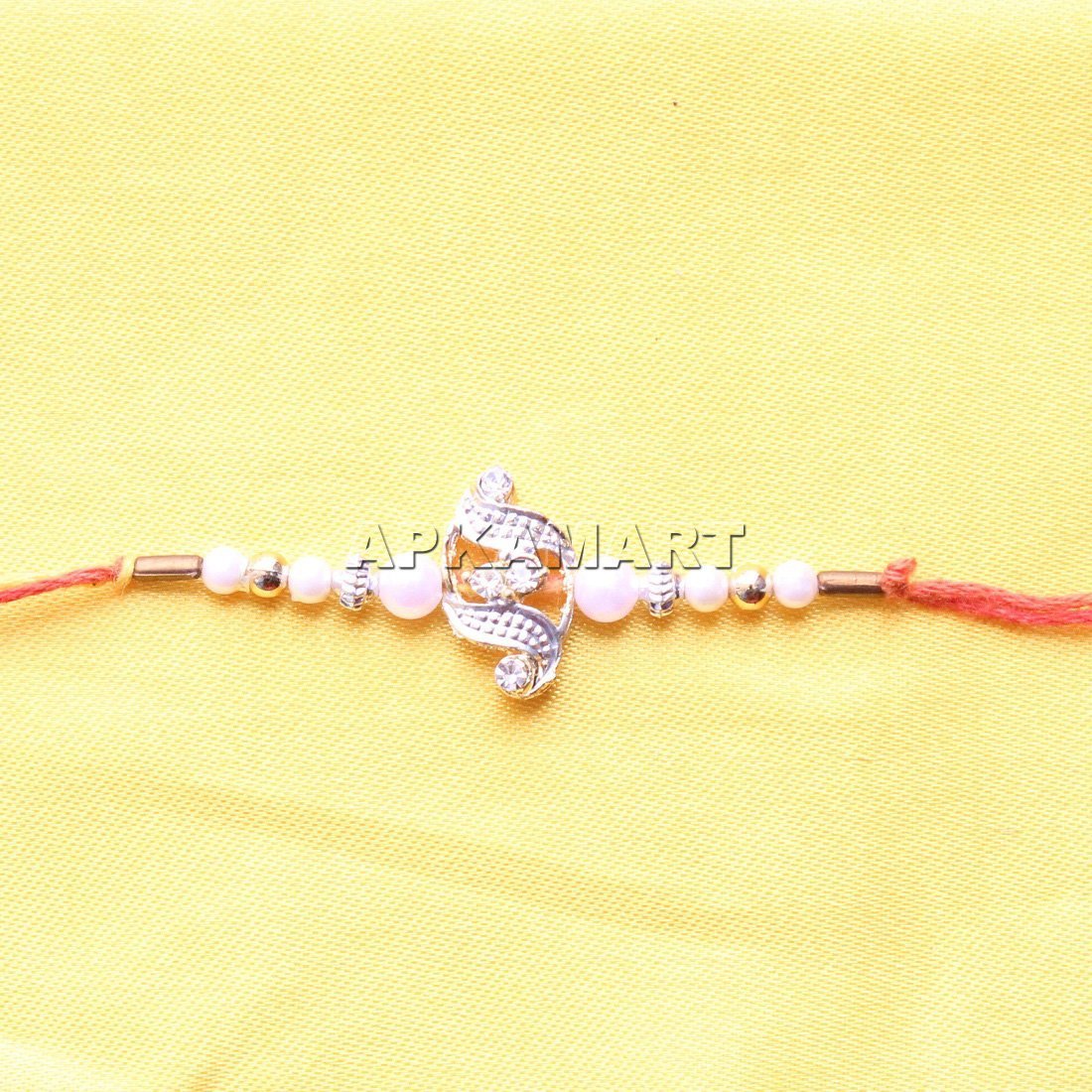 White Pearl Rakhi - ApkaMart