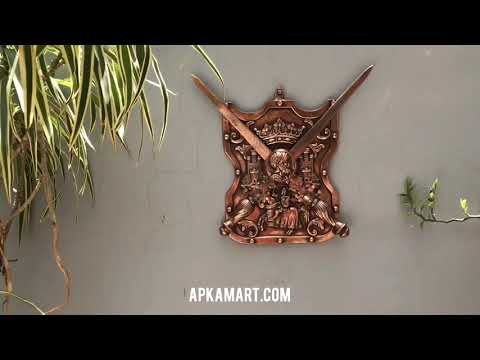 Dhal Talwar Wall Showpiece for Decor - 16 Inch - Apkamart #style_Pack of 1