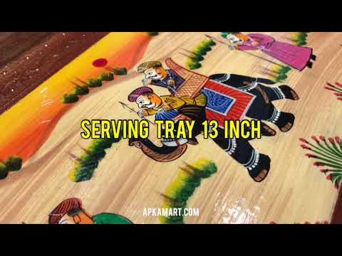 Serving Wooden Tray | Decorative Tray - for Kitchen, Serving & Gifting - 13 Inch - Apkamart#Style_Pack of 1