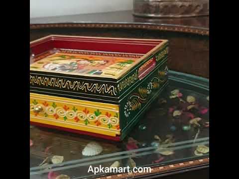 Serving Tray Wooden With Drawer | Tray Cum Organizer for Keeping Tea/ Sugar/ Coffee Sachet & Cutlery - for Home, Dining Table, Kitchen Decor, Restaurant, Office, Cafe - 12 Inch - Apkamart