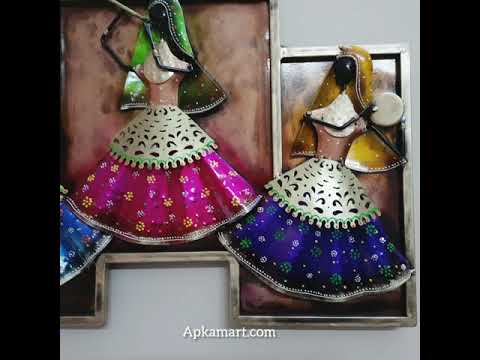 Musicians Wall hanging - Women Playing Musical Instruments Design | Metal Wall Decor - For Living Room, Wall & Home Decor & Gifts - 25 Inches - Apkamart