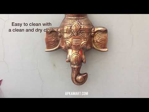 Lord Ganesh Wall Showpiece - Ganesha Face Wall Hanging -10 Inch - apkamart