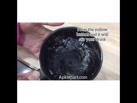 Self-Stirring Coffee Mug with Lid | Automatic Mixing Mug with Battery Operation | Portable Stainless Steel Mug for Coffee, Milk & Beverages – Spill-Proof - 400ml - Apkamart