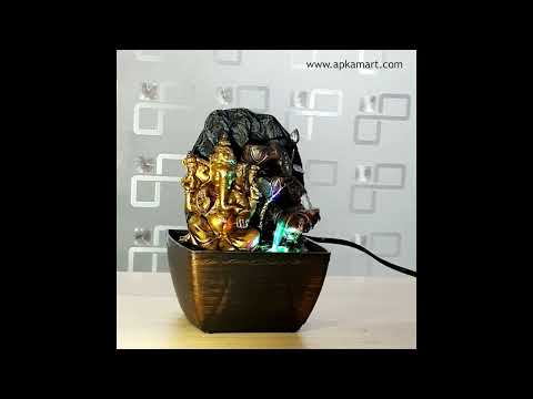 Water Fountains with LED Lights - Ganesh Design | Indoor Table Top Waterfall Fountain |  Water fall For Vastu - For Tabletop, Living Room, Garden, Office, Home Decoration & Gifts - 8 inch - Apkamart #Style_Design 2