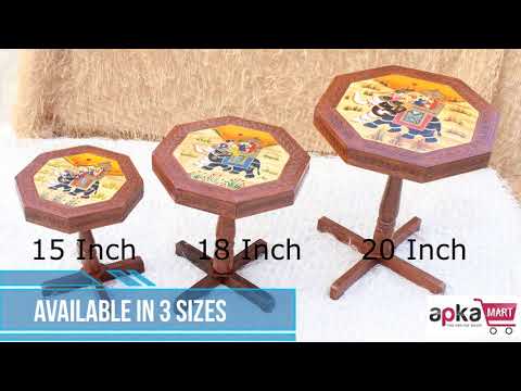 Wood Table | Side Table for Living Room - for Office Decor & Gifts - Set of 2 - ApkaMart