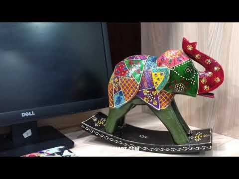 Elephant Showpiece | Elephant Table Showpiece - for Placing Small Pots & Tea Lights - for Home, Living Room Decor & Gifts - 5 Inch (Red, Wood) - Apkamart #Style_Design 3