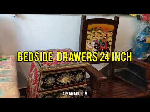 Wooden Drawer Table with 4 Drawer |Side Table Cum Chest of Drawers for Storage - for Bed Side Stand, Night Stand, Home, Living Room, Bedroom - 24 Inch - Apkamart