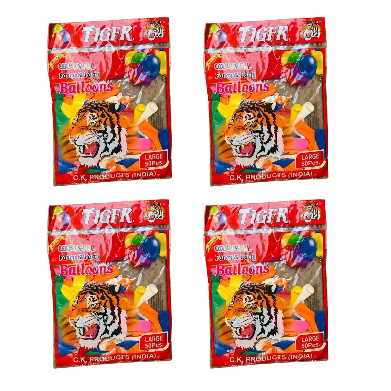 Birthday Balloons Happy Birthday Balloons | Party Balloons | Balloons for Kids Colorful Birthday Decorations for Home School Events - (Each Packet Has 50 Pieces) - Apkamart #Style_Pack Of 4