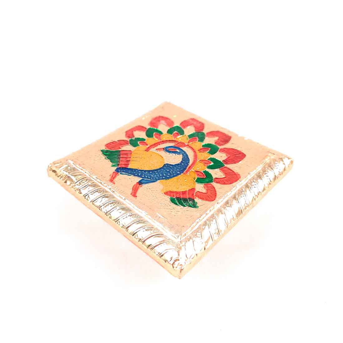 Minakari Chowki | Pooja Chowki - For Pooja & Return Gifts - 4 Inch - ApkaMart #Style_Design 3
