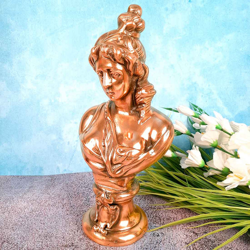 Lady Bust Showpiece | Female Figurines - for Home Decor, Table Decoration & Gifts - 15 Inch - Apkamart