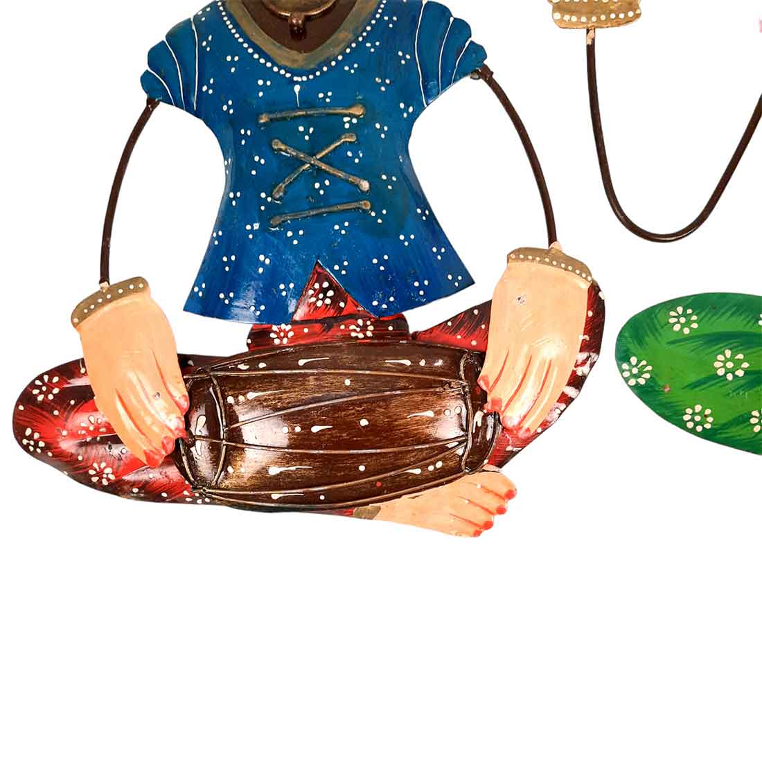 Metal Krishna Musician Wall Hanging | Living Room Decor - 12 Inch (Set of 3)-Apkamart