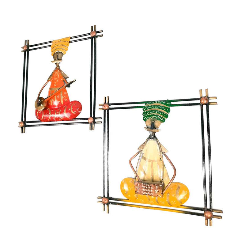 Home Decor Living Room | Metal Wall Art for Home & Gifts - 12 Inch (Set of 2)-Apkamart