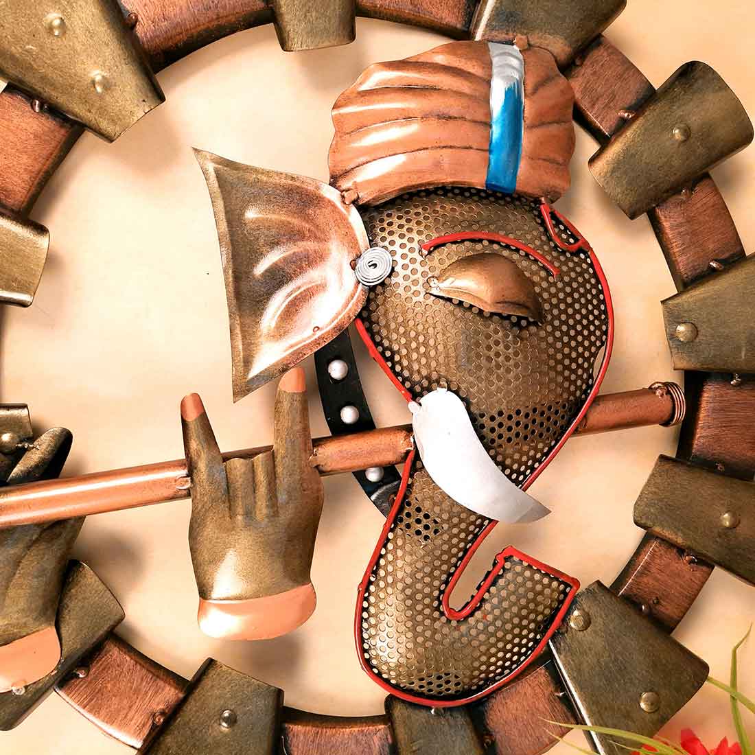 Metal Wall Art - Ganesh Wall Hanging - 19 Inches-Apkamart