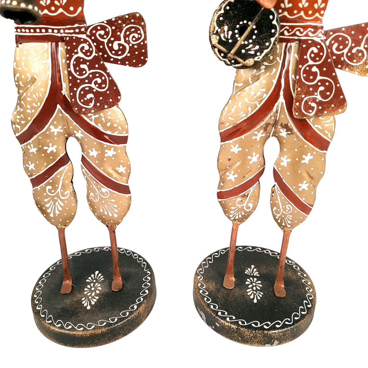 Musician Figurines - Musician Playing Dholak, Sitar & Shehnai - 14 Inch -Set of 3-Apkamart #style_Pack of 3