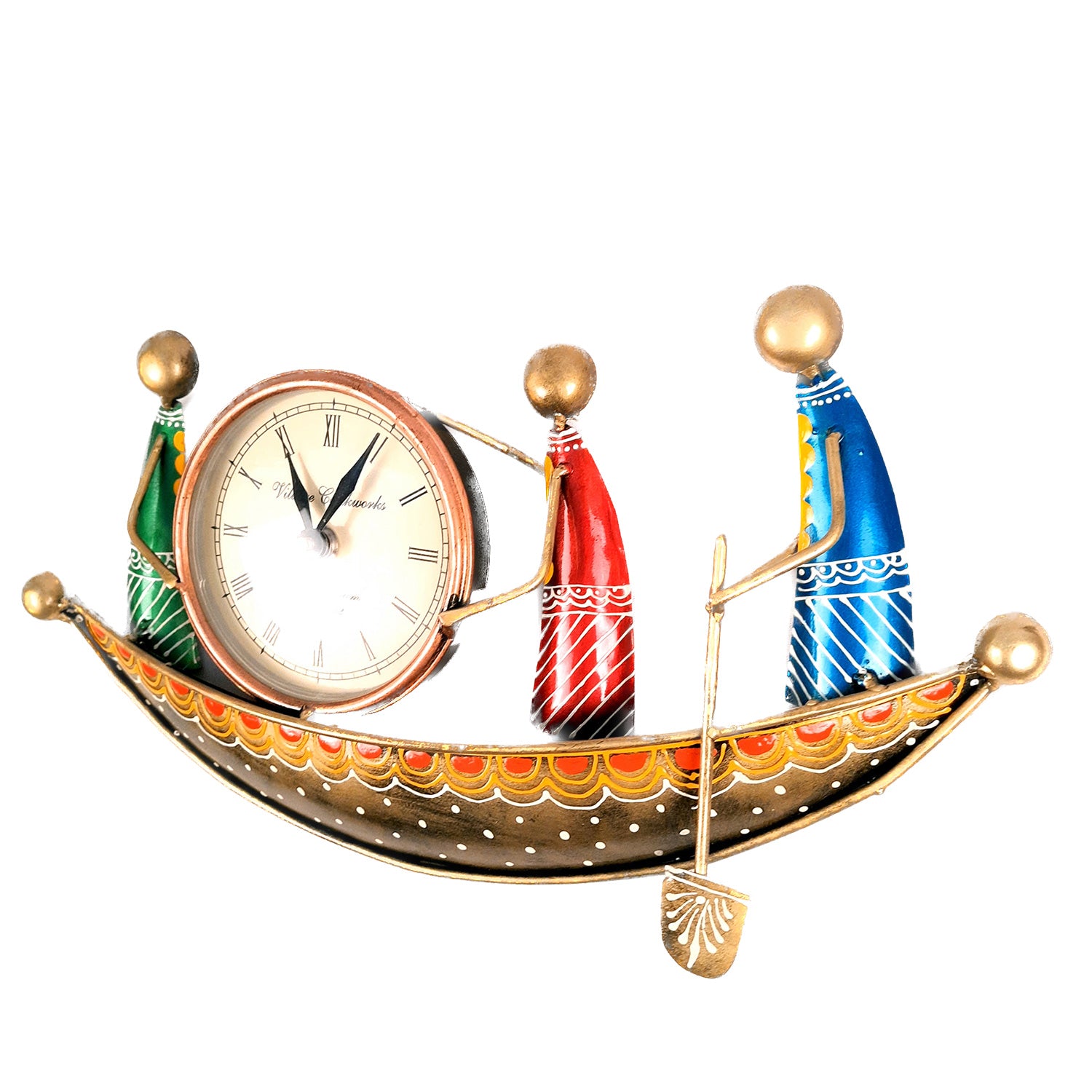 Decorative Boat Design Wall Clock | Wall Clock Decor - for Kids Room - 7 Inch-Apkamart #Color_Multicolor