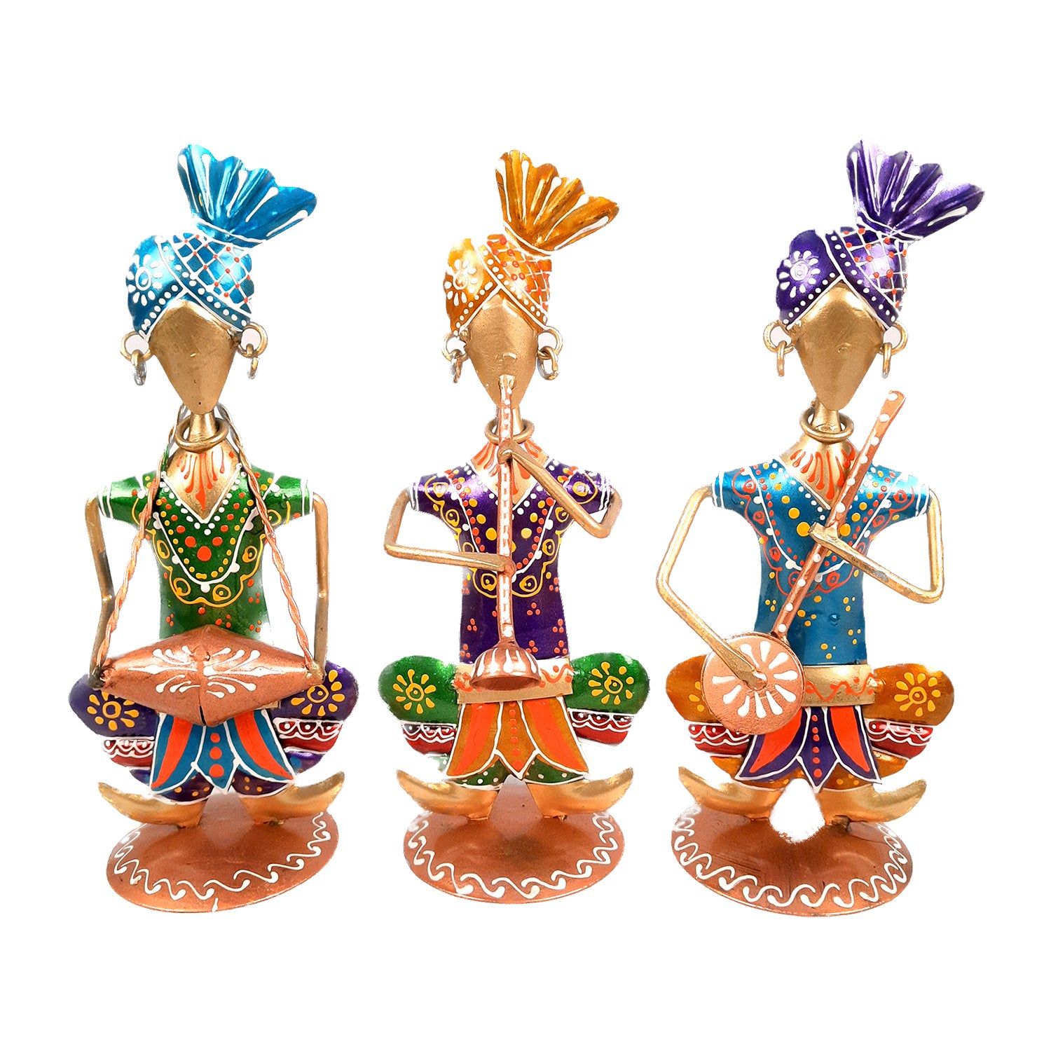Pagdi Musician Human Figurines Showpiece - for Side Table Decoration - 8 inch-Apkamart