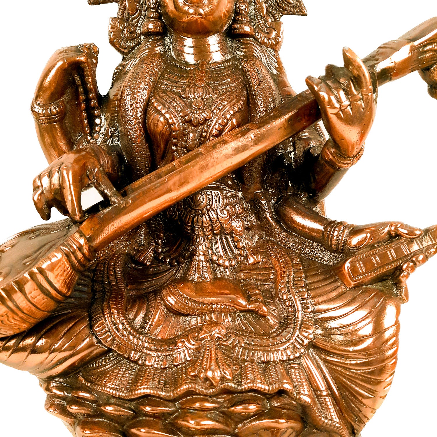 Saraswati Ji Statue | Goddess Sarasvati Idol- for Home, Puja, Temple, Office, Religious Decor & Gifts - Apkamart