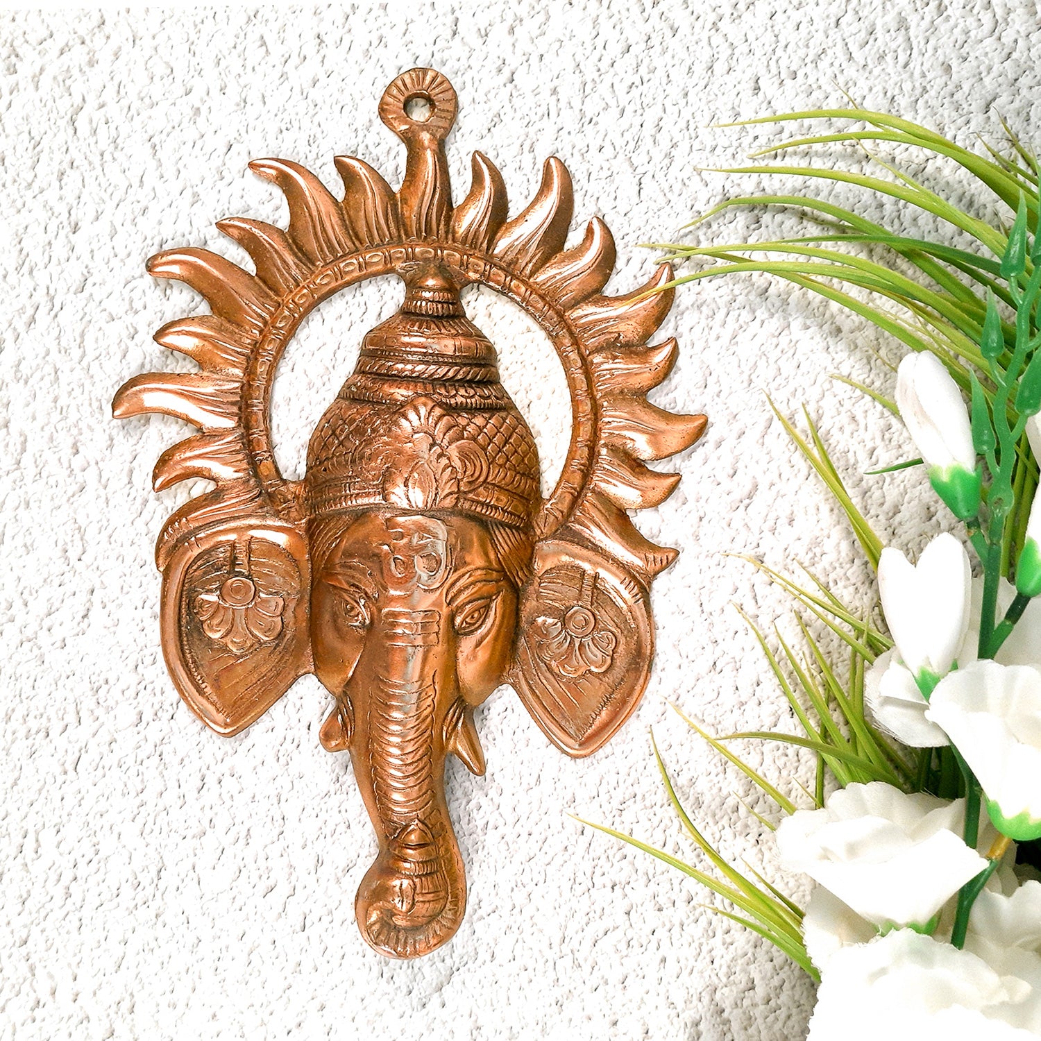 Ganeshji Face Wall Hanging - Living Room Decor - 12 Inch - Apkamart #Style_pack of 1
