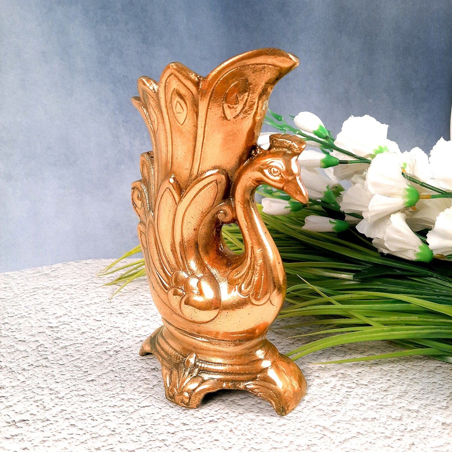 Flower Vase Swan Design | Metal Flower Pot - For Table, Home, Living Room Decor & Gifts - 9 Inch - Apkamart