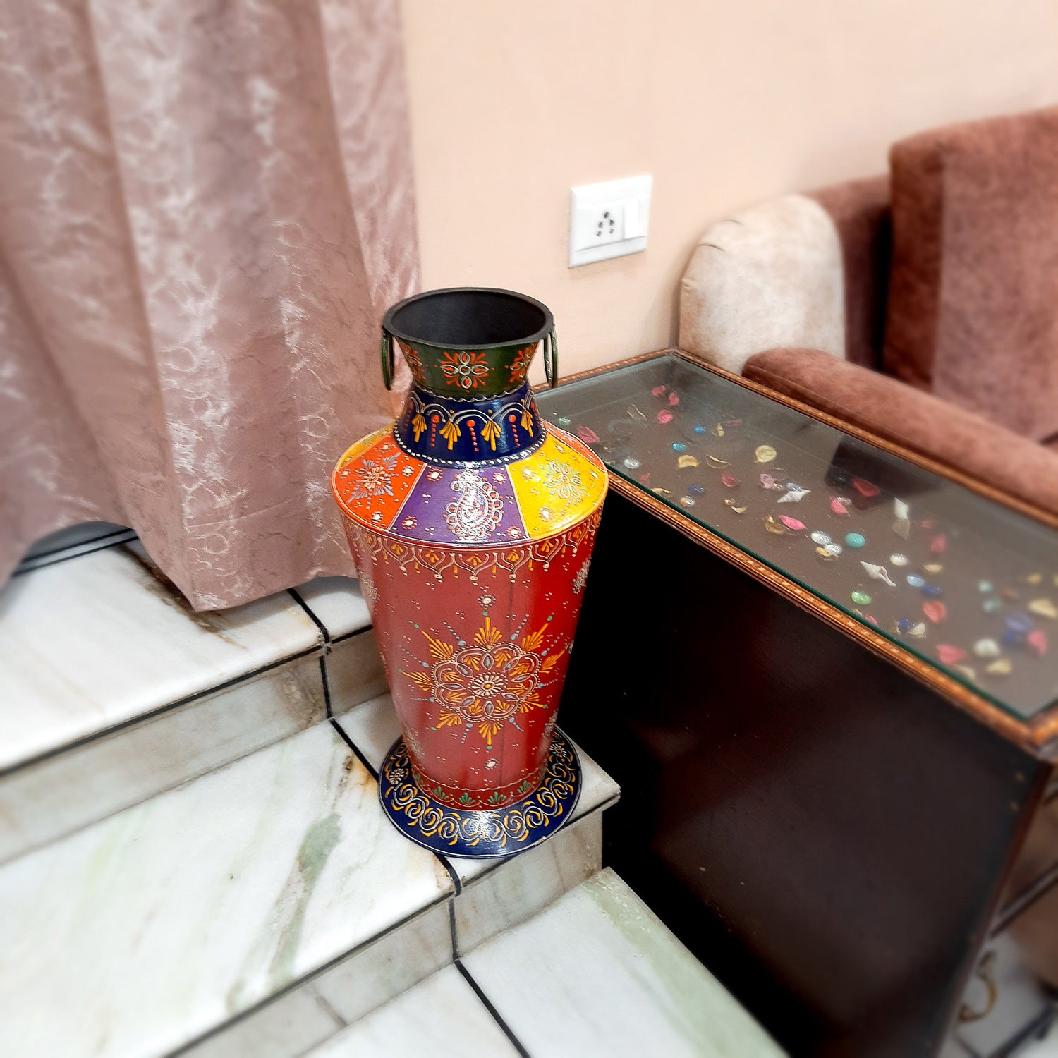 Big Flower Pot - Corner Flower Vase - For Living Room & Entrance - 24 Inch - ApkaMart