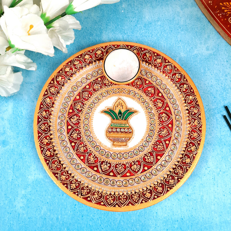 Buy Gold Acrylic Puja Thali Peacock Design By Itiha at 58% OFF by Itiha |  Pepperfry