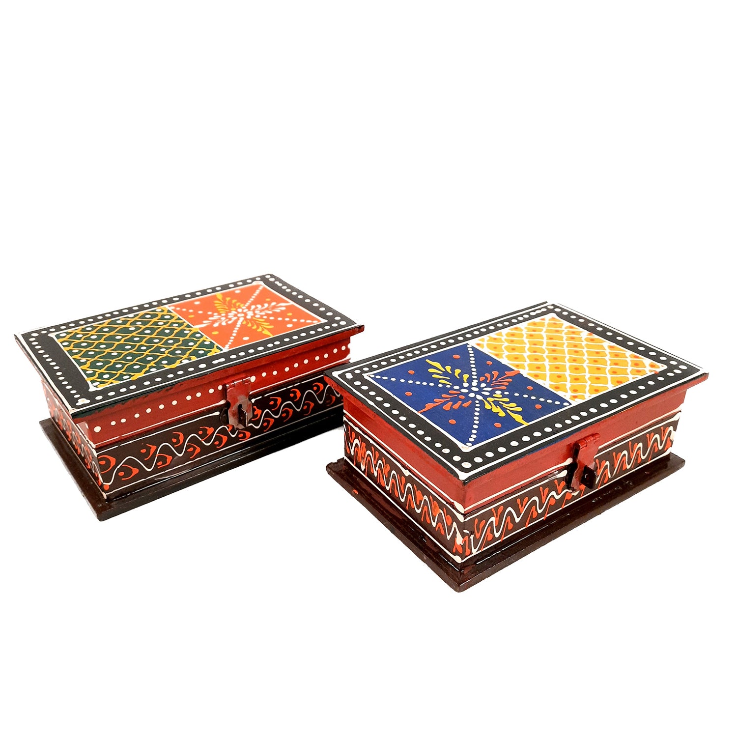 Wooden Hand Painted Jeweller Box And Accessories Box / Wooden Box /  Showpiece Box