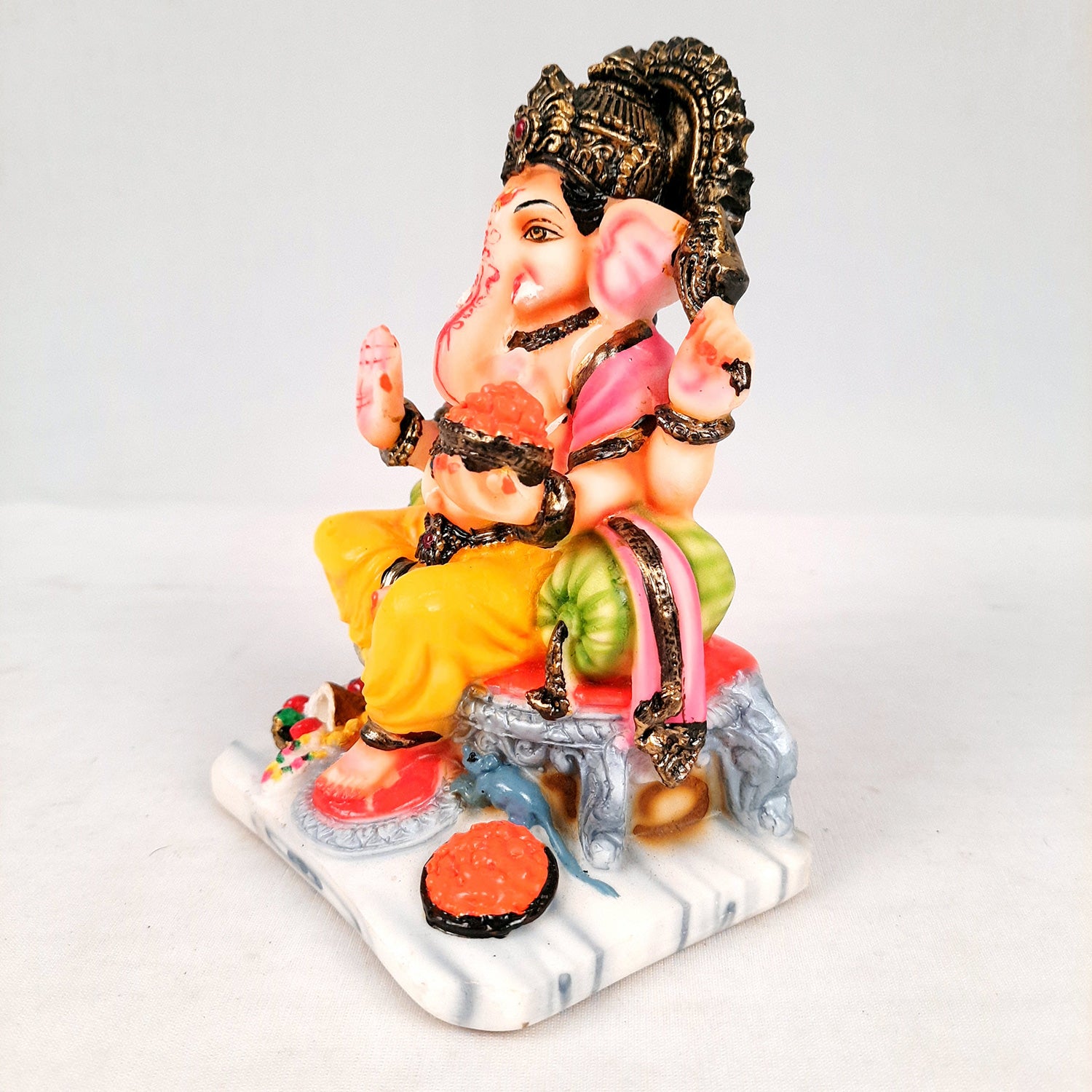 Balaji TRADINGS -Lord Ganesha Ceramic Sitting Statue Idol (Murti) for Home  Decor, Office Decor and Pooja Room | Handmade Lord Ganapathi Good Luck  Showpiece Gift (Brown) (13 cm).