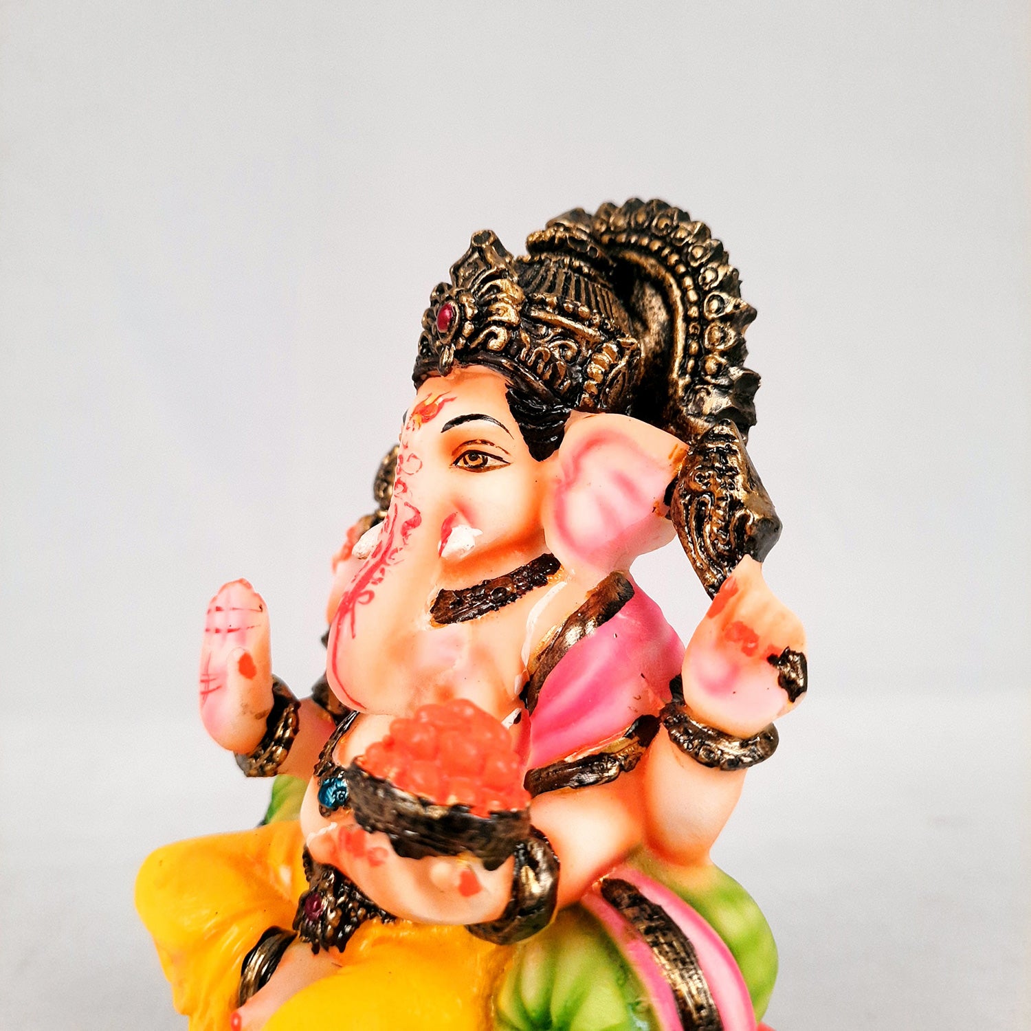 Ganesh Idol | Ganesha Statue - for Puja, Home & Table Decor | Housewarming, Diwali & Festival Gift - 6 Inch - apkamart