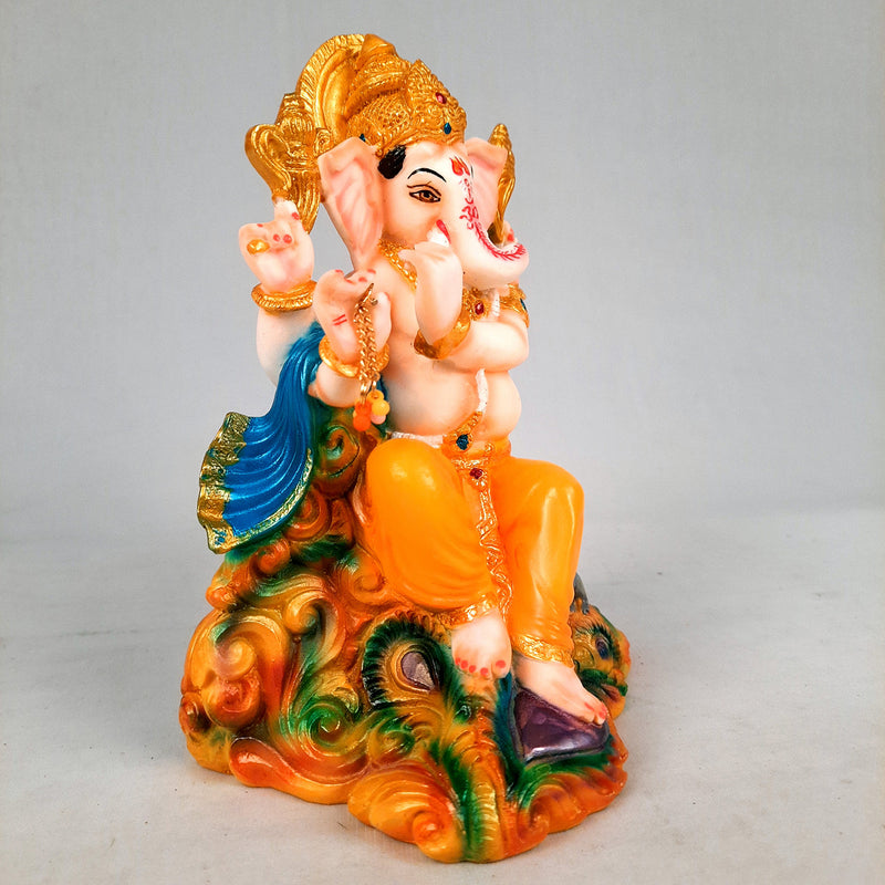 Ganesh Idol | Ganesha Statue - for Puja, Home & Table Decor | Ganpati Murti for Office Desk & Gifts - 8 Inch - Apkamart