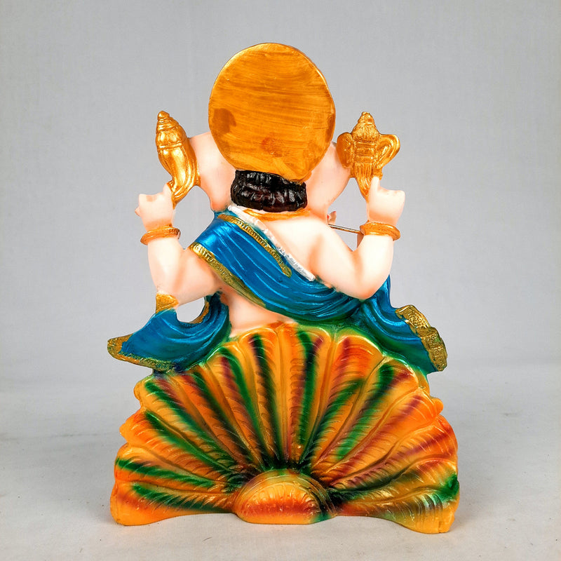 Ganesh Idol | Ganesha Statue - for Puja, Home & Table Decor | Ganpati Murti for Office Desk & Gifts - 8 Inch - Apkamart