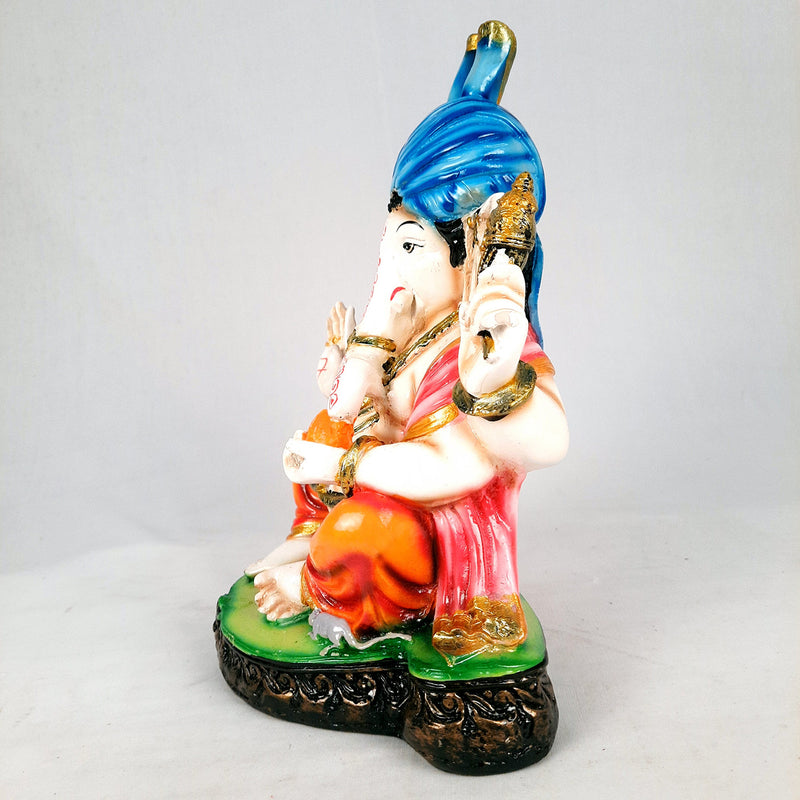 Ganesh Murti | Multicolour Ganesh Statue - 10.5 Inch- Apkamart