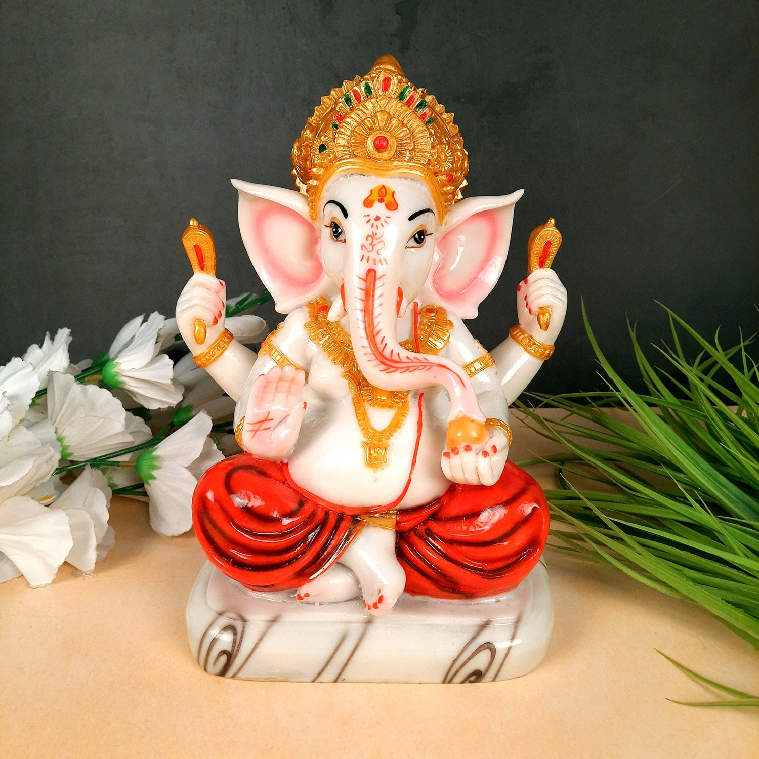 Buy laxmi and ganesha idol pair culture marble statue laxmi ganpati figurine
