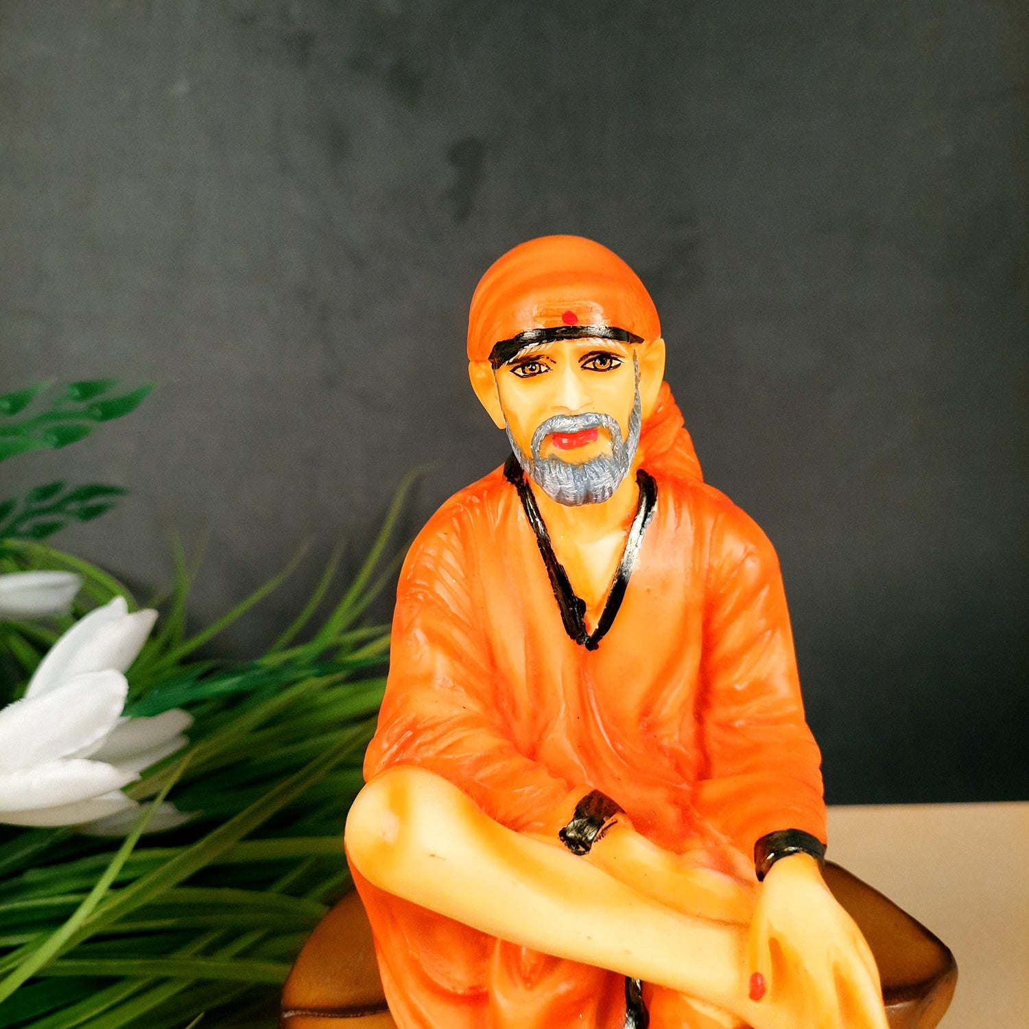 Sai Baba Murti | Shirdi Sai Baba Statue Idol - For Home, Table Decor, Office & Gifts - 9 Inch - apkamart