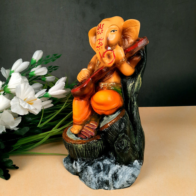 Ganesh Idol | Ganesha Statue - for Puja, Home & Table Decor | Housewarming & Festival Gift - 11 Inch - apkamart