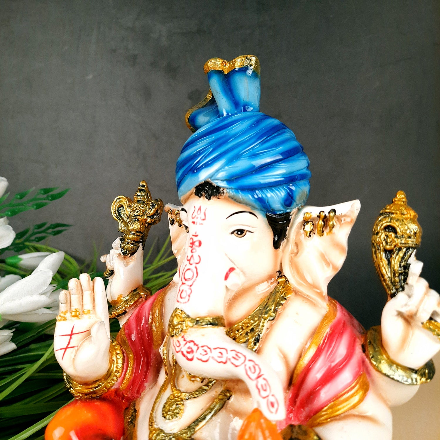 Ganesh Murti | Multicolour Ganesh Statue - 10.5 Inch- Apkamart