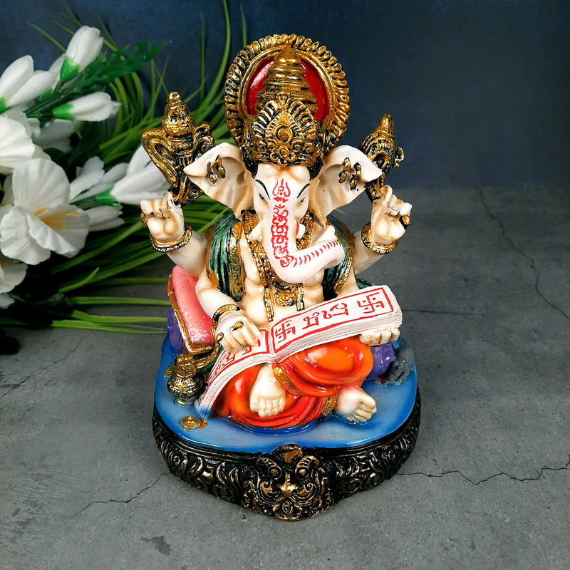 Lord Ganesha Statue | Ganesh Murti - for Puja, Home & Table Decor, Office & Gifts - 8 Inch - Apkamart