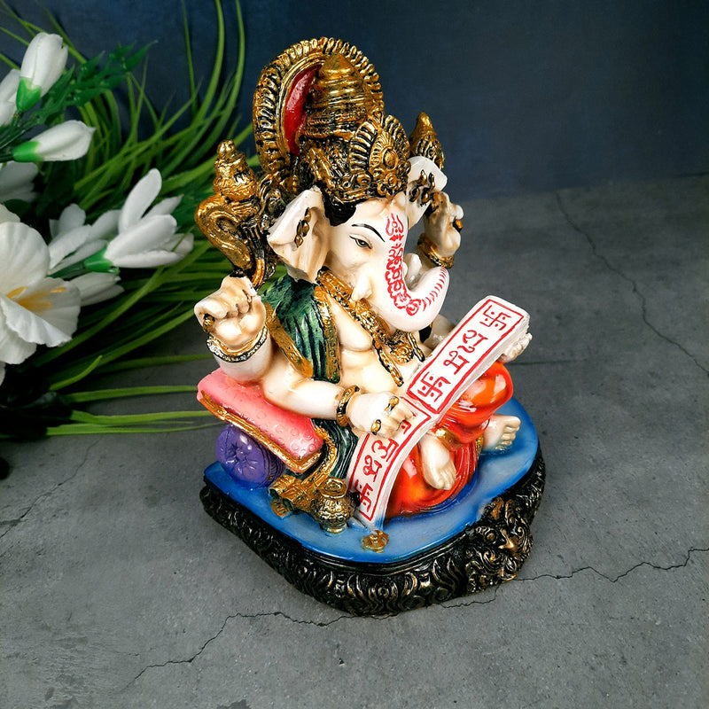 Lord Ganesha Statue | Ganesh Murti - for Puja, Home & Table Decor, Office & Gifts - 8 Inch - Apkamart