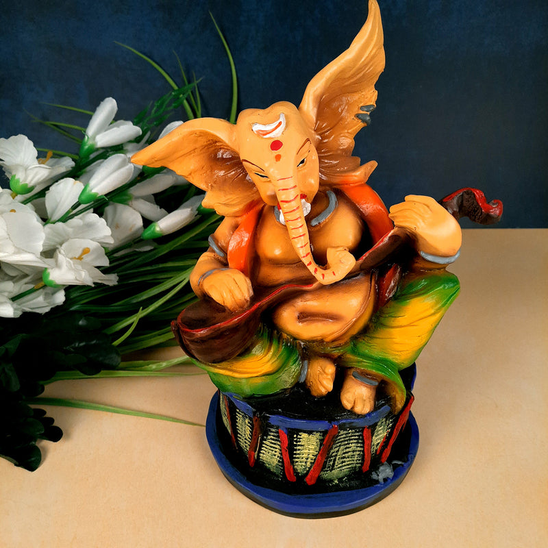 Ganesh Idol | Ganesha Statue - for Puja, Home & Table Decor | Ganpati Murti for Office Desk & Gifts - 10 Inch - apkamart